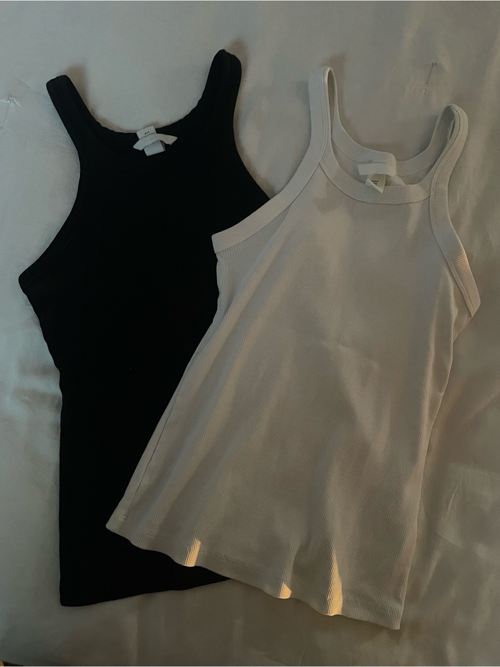 H&M Ribbed Tank Tops - Black & White